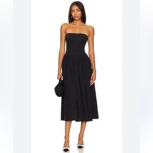 Free People Onda midi dress in black